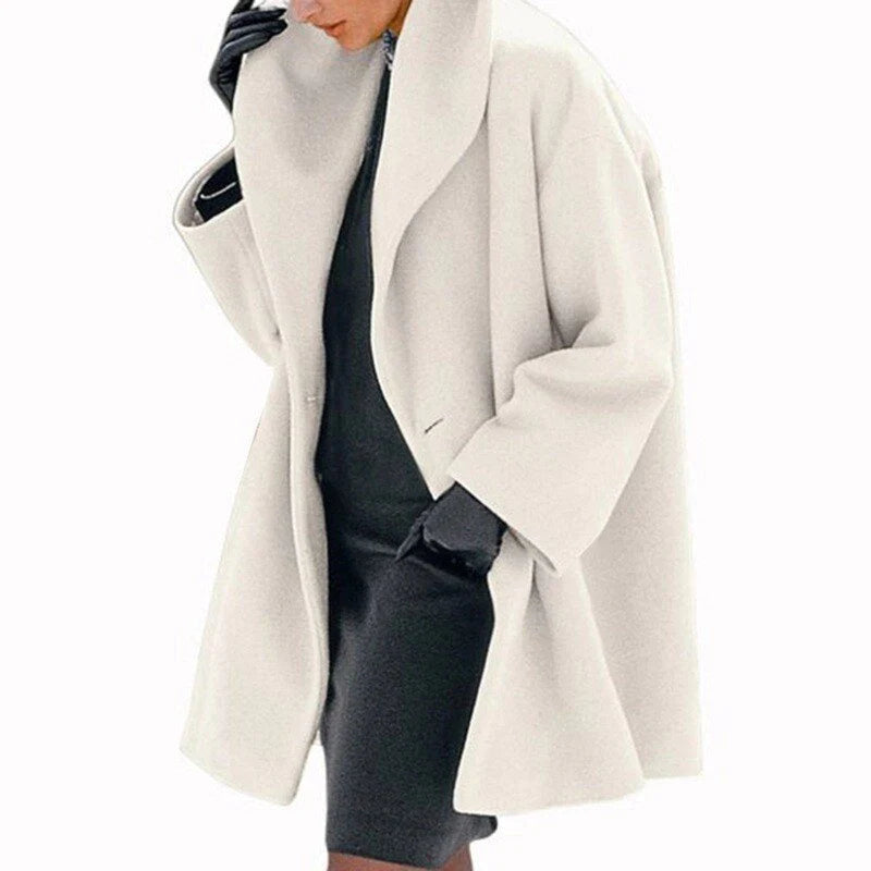Elegante Oversized Damen-Wolljacke – Viktoria