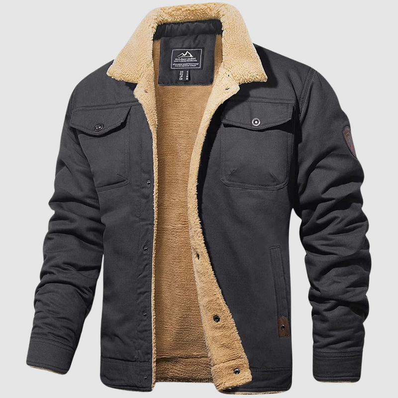 Stylische wattierte Bomberjacke mit Fleece Kragen für Herbst und Winter – Mitch