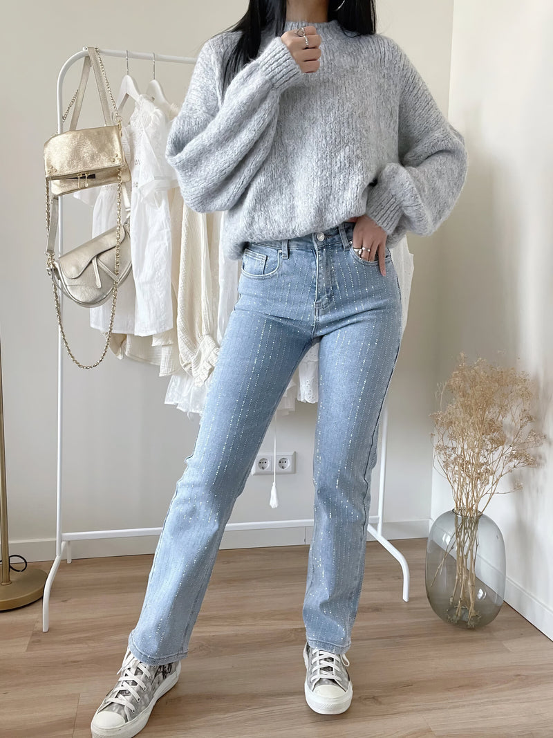 Weite Jeans mit Perlendetails für einen lässigen Chic – Lena
