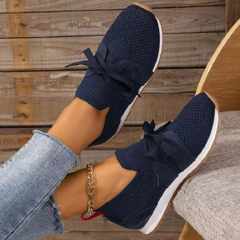 Atmungsaktive Orthopädische Damen-Sneaker mit Schleifen-Design – Carla
