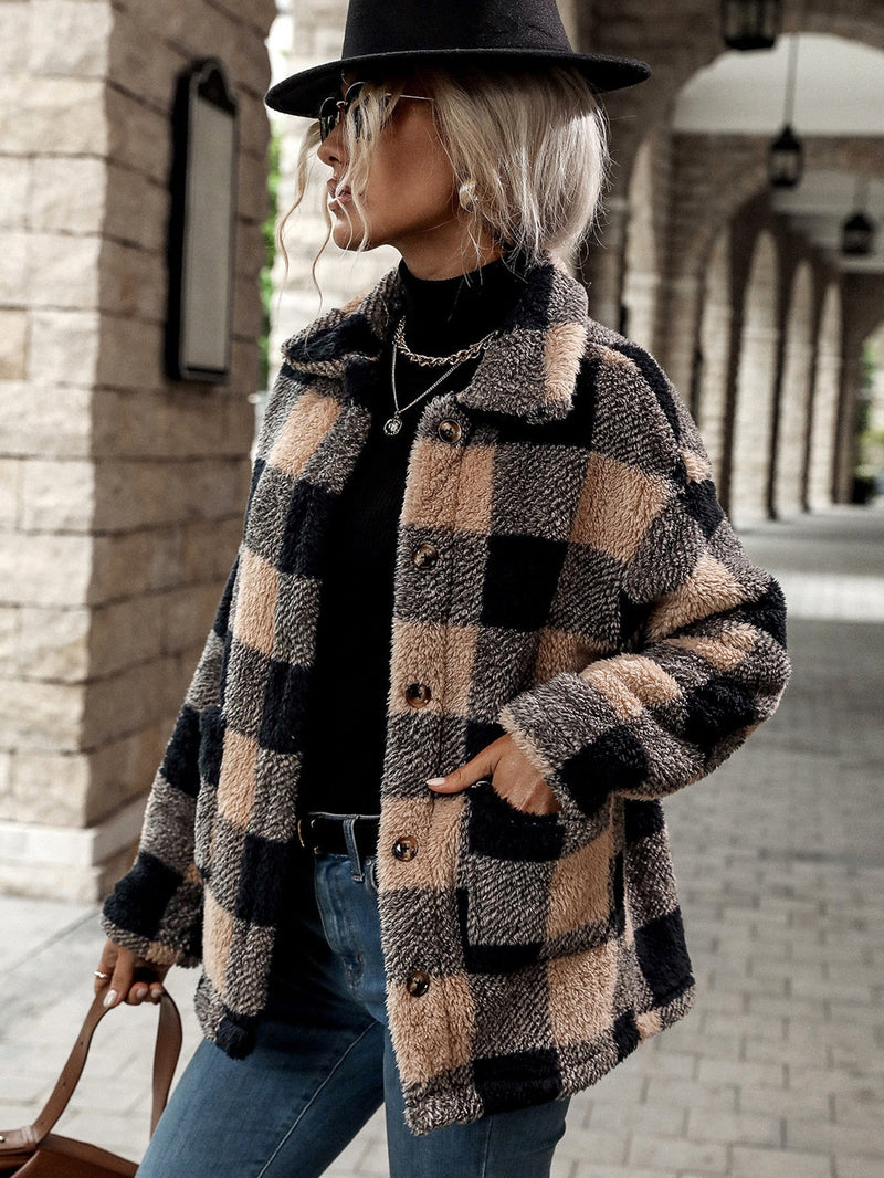 Flanelljacke mit Knöpfen für Damen – Ashtine
