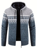 Herren-Strickjacke mit Kapuze und Norwegermuster – Sam