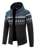Herren-Strickjacke mit Kapuze und Norwegermuster – Sam