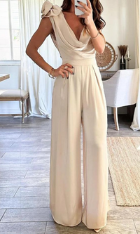 Eleganter Jumpsuit mit Wasserfall-Ausschnitt für Damen – Donna