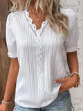 Elegante Bluse mit Spitzen- und Falten-Design – Helen